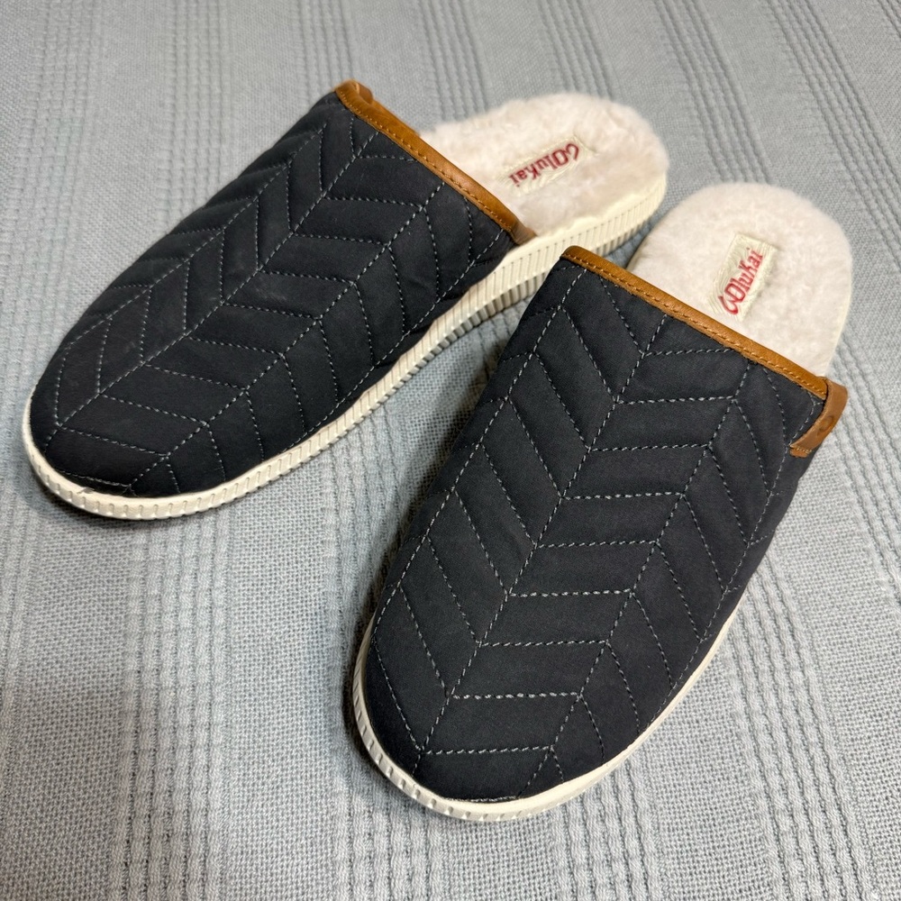 Men's OluKai MUA-M Sandals in Color Shadow and Bone Sz 11